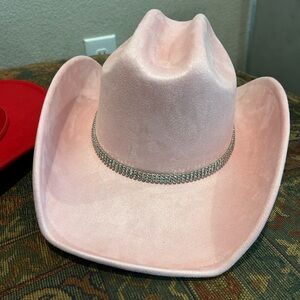 Elegant Pink Cowboy Hat with Silver Trim
